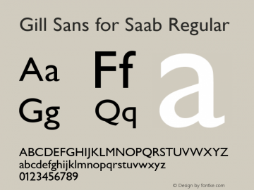 Gill Sans for Saab