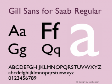 Gill Sans for Saab