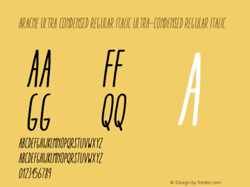 Aracne Ultra Condensed Regular Italic