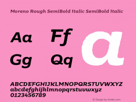 Moreno Rough SemiBold Italic