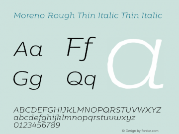 Moreno Rough Thin Italic