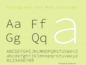 Hasklug Nerd Font Mono