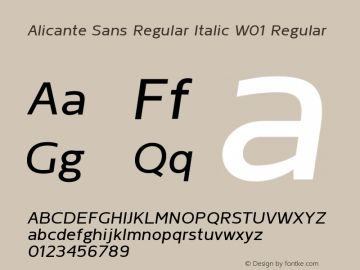 Alicante Sans Regular Italic W01