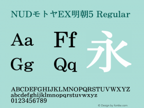 NUDモトヤEX明朝5