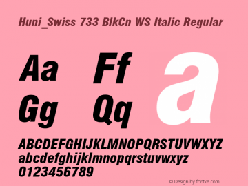 Huni_Swiss 733 BlkCn WS Italic