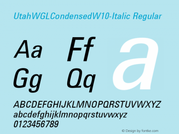 UtahWGLCondensedW10-Italic