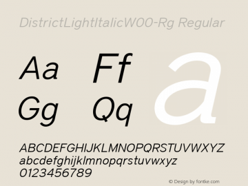 DistrictLightItalicW00-Rg