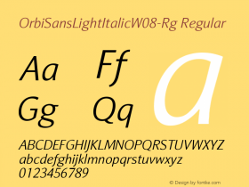 OrbiSansLightItalicW08-Rg