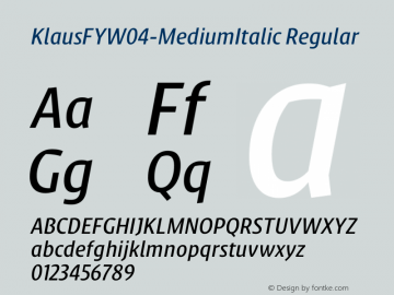 KlausFYW04-MediumItalic