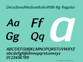 DecaSansMediumItalicW08-Rg