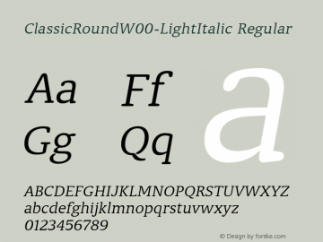 ClassicRoundW00-LightItalic