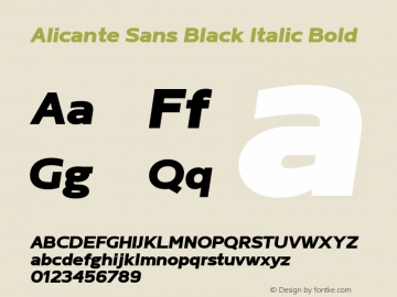 Alicante Sans Black Italic