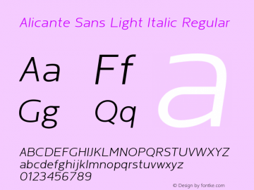 Alicante Sans Light Italic