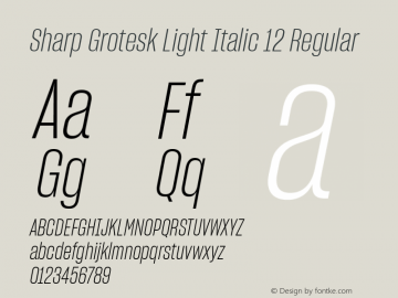 Sharp Grotesk Light Italic 12
