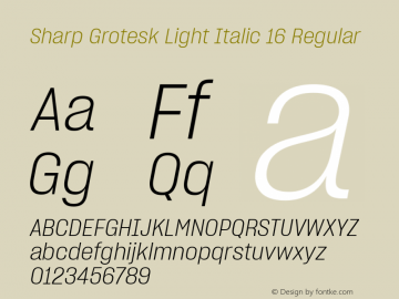 Sharp Grotesk Light Italic 16