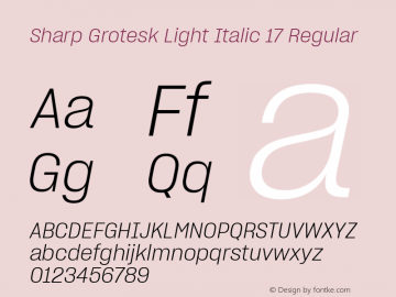 Sharp Grotesk Light Italic 17