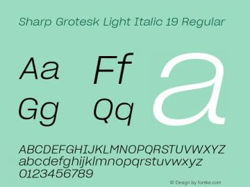 Sharp Grotesk Light Italic 19