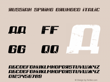 russianspringgrunged字體家族系列主要提供italic等字體風格樣式.