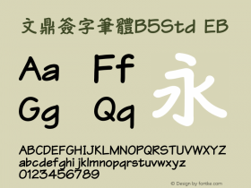 文鼎簽字筆體B5Std