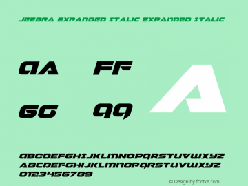 Jeebra Expanded Italic