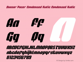 Quasar Pacer Condensed Italic