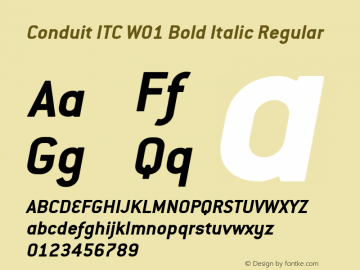 Conduit ITC W01 Bold Italic