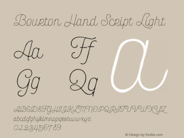Bourton Hand Script