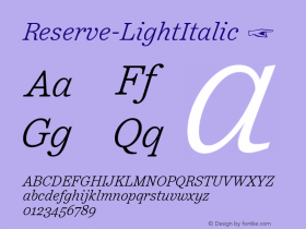 Reserve-LightItalic