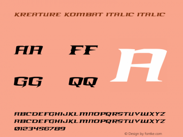 Kreature Kombat Italic