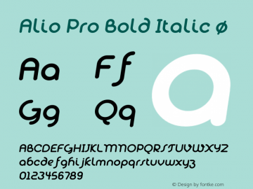 Alio Pro Bold Italic