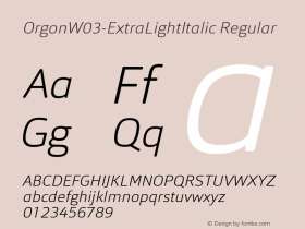 OrgonW03-ExtraLightItalic