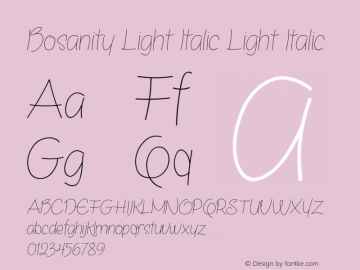 Bosanity Light Italic