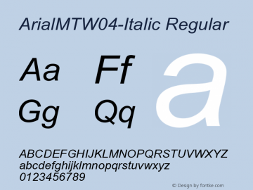 ArialMTW04-Italic