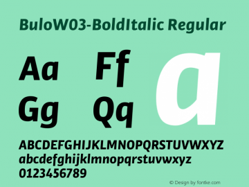 BuloW03-BoldItalic