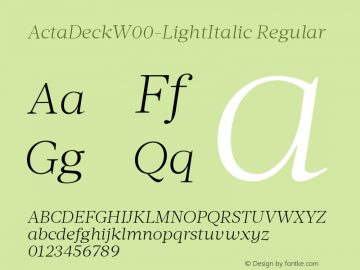 ActaDeckW00-LightItalic