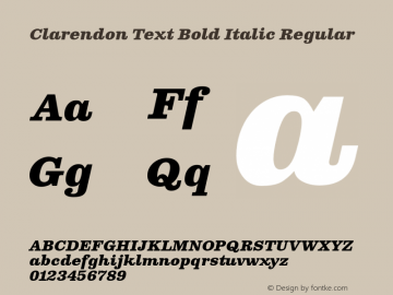 Clarendon Text Bold Italic