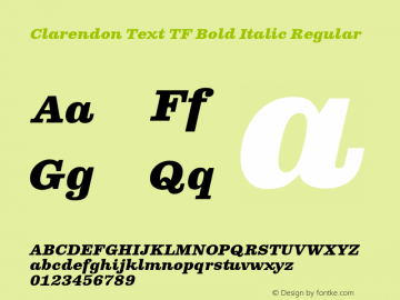 Clarendon Text TF Bold Italic