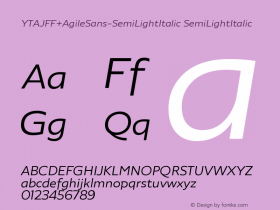 YTAJFF+AgileSans-SemiLightItalic