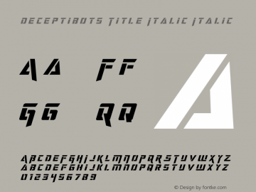 Deceptibots Title Italic