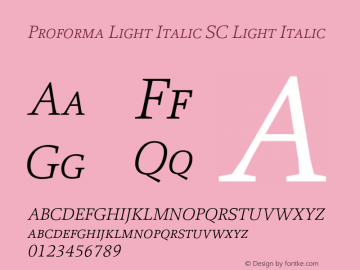 Proforma Light Italic SC