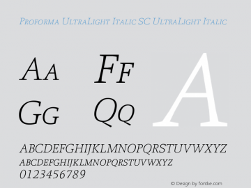 Proforma UltraLight Italic SC