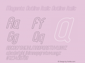 Magenta Outline Italic