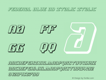 Federal Blue 3D Italic