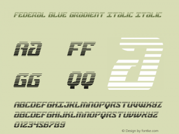 Federal Blue Gradient Italic