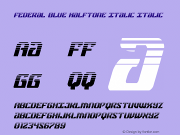 Federal Blue Halftone Italic