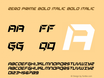 Zero Prime Bold Italic