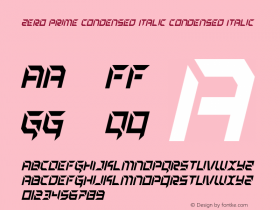 Zero Prime Condensed Italic