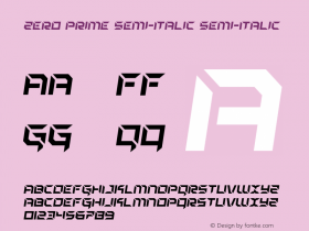 Zero Prime Semi-Italic