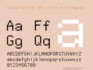 Custom Font ttf 16h 3.0 for Paint