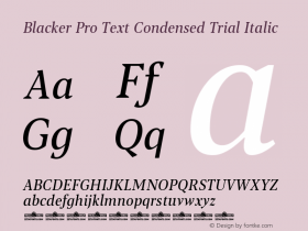 Blacker Pro Text Condensed Trial